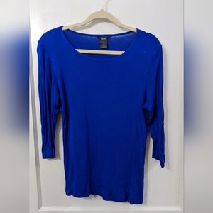 Royal Blue 3/4 Sleeve Top Size XL Fiore
